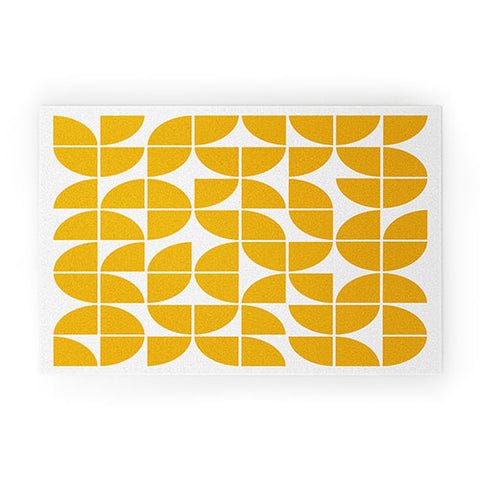 The Old Art Studio Mid Century Modern Geometric 20 Yellow Welcome Mat