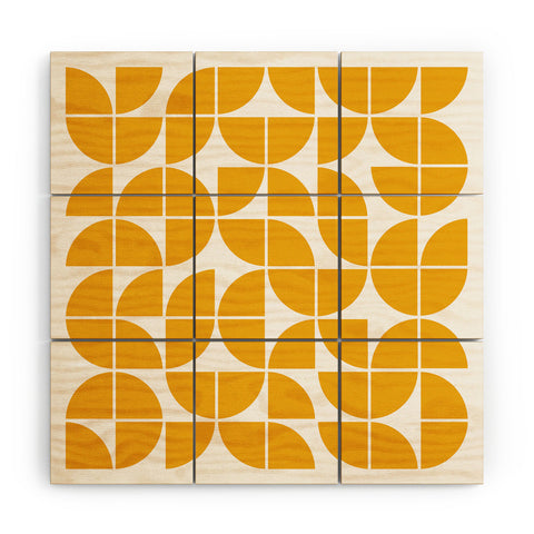 The Old Art Studio Mid Century Modern Geometric 20 Yellow Wood Wall Mural