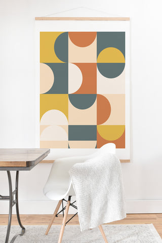The Old Art Studio Mid Century Modern Geometric 23 Art Print And Hanger
