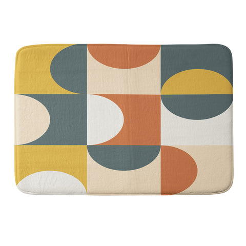 The Old Art Studio Mid Century Modern Geometric 23 Memory Foam Bath Mat