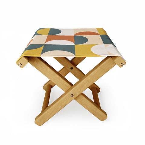 The Old Art Studio Mid Century Modern Geometric 23 Folding Stool