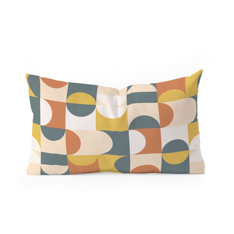 The Old Art Studio Mid Century Modern Geometric 23 Oblong Throw Pillow