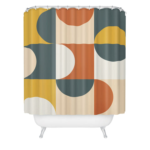 The Old Art Studio Mid Century Modern Geometric 23 Shower Curtain