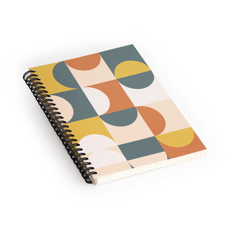The Old Art Studio Mid Century Modern Geometric 23 Spiral Notebook
