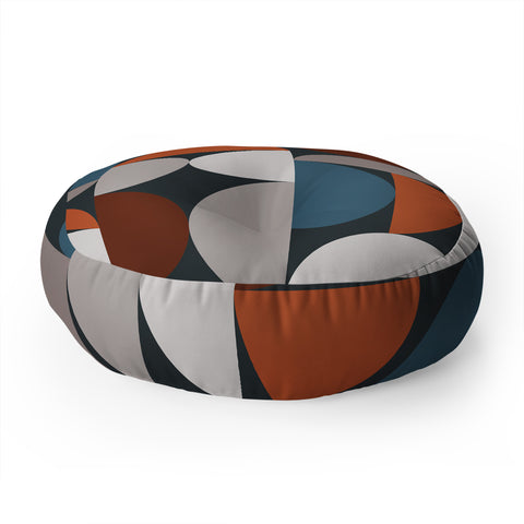 The Old Art Studio Mid Century Modern Geometric 24 Floor Pillow Round