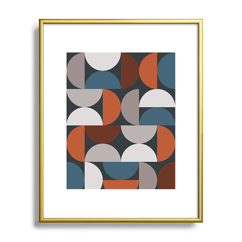 The Old Art Studio Mid Century Modern Geometric 24 Metal Framed Art Print