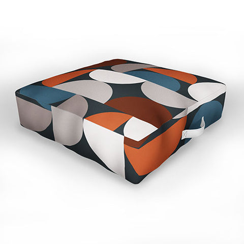 The Old Art Studio Mid Century Modern Geometric 24 Outdoor Floor Cushion