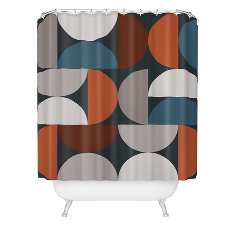 The Old Art Studio Mid Century Modern Geometric 24 Shower Curtain
