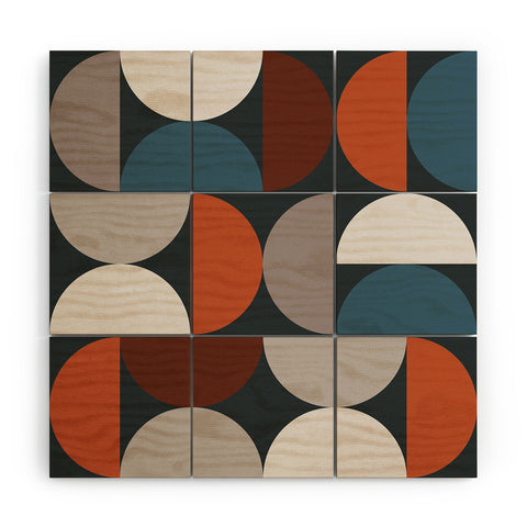 The Old Art Studio Mid Century Modern Geometric 24 Wood Wall Mural