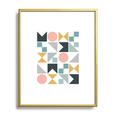 The Old Art Studio Modern Geometric 09 Metal Framed Art Print