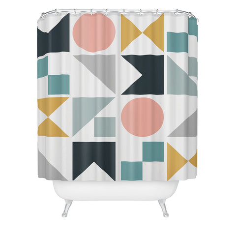 The Old Art Studio Modern Geometric 09 Shower Curtain