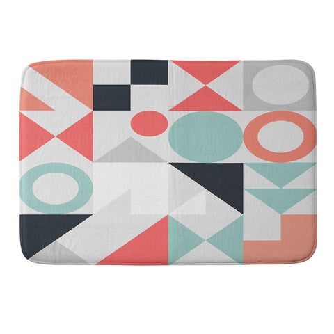 The Old Art Studio Modern Geometric 28 Memory Foam Bath Mat