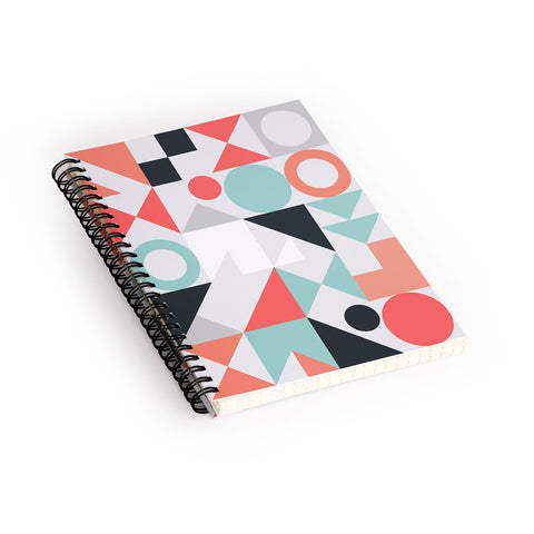 The Old Art Studio Modern Geometric 28 Spiral Notebook