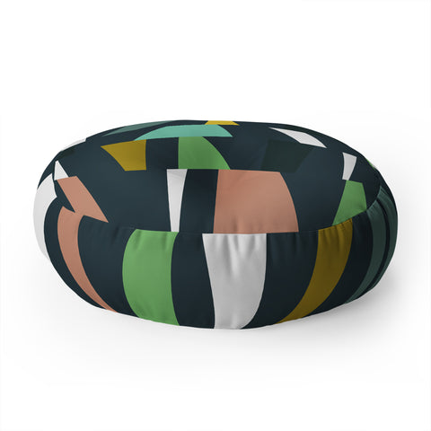 The Old Art Studio Modern Geometric 37 Floor Pillow Round