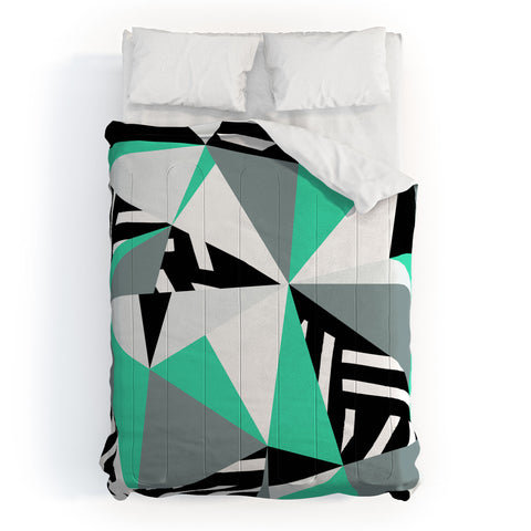 The Old Art Studio Modern Geometric 45 Mint Comforter