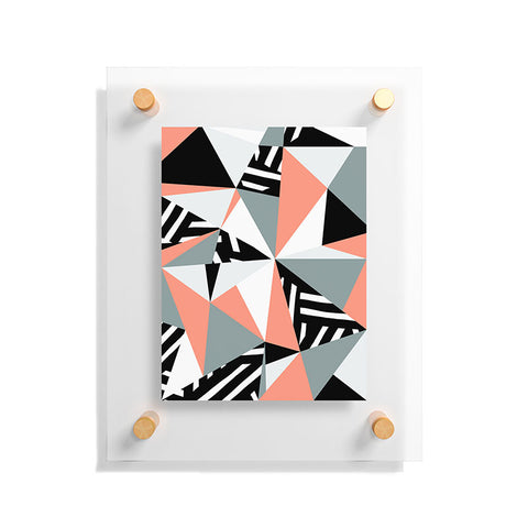 The Old Art Studio Modern Geometric 45 Peach Floating Acrylic Print