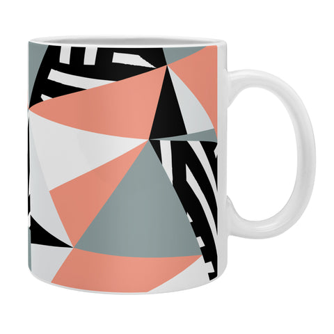 The Old Art Studio Modern Geometric 45 Peach Coffee Mug