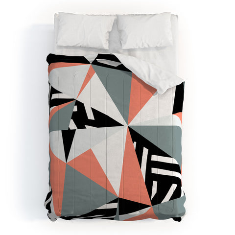 The Old Art Studio Modern Geometric 45 Peach Comforter