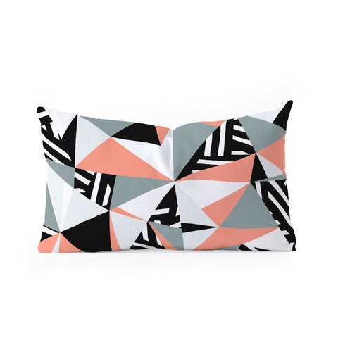 The Old Art Studio Modern Geometric 45 Peach Oblong Throw Pillow