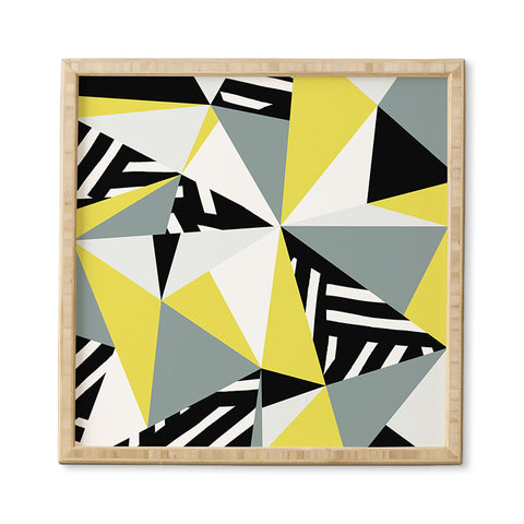 The Old Art Studio Modern Geometric 45 Yellow Framed Wall Art