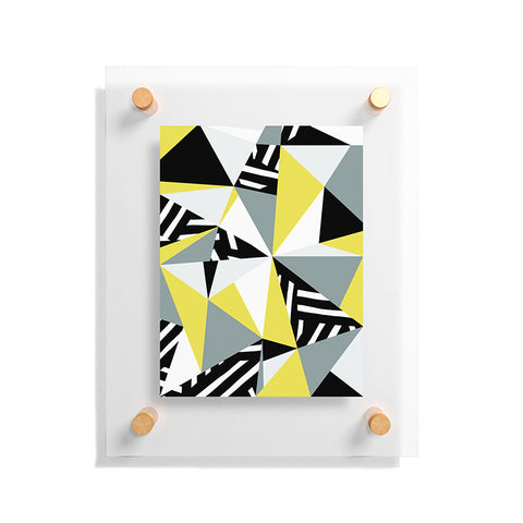 The Old Art Studio Modern Geometric 45 Yellow Floating Acrylic Print