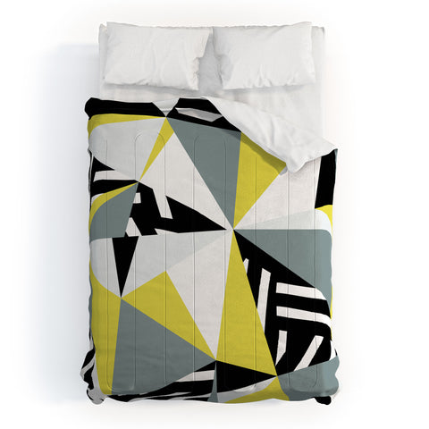 The Old Art Studio Modern Geometric 45 Yellow Comforter