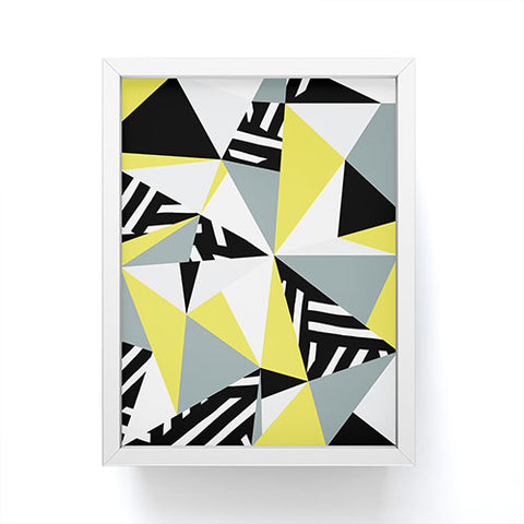 The Old Art Studio Modern Geometric 45 Yellow Framed Mini Art Print
