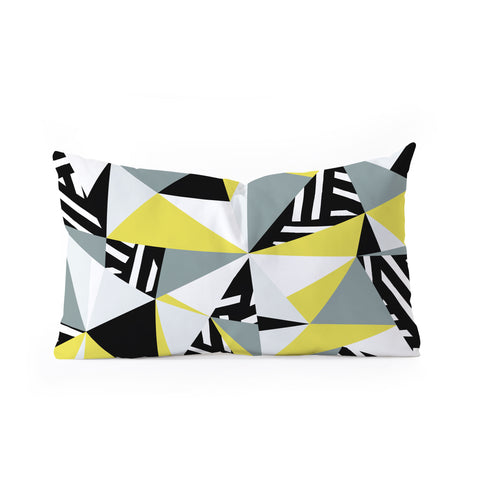 The Old Art Studio Modern Geometric 45 Yellow Oblong Throw Pillow