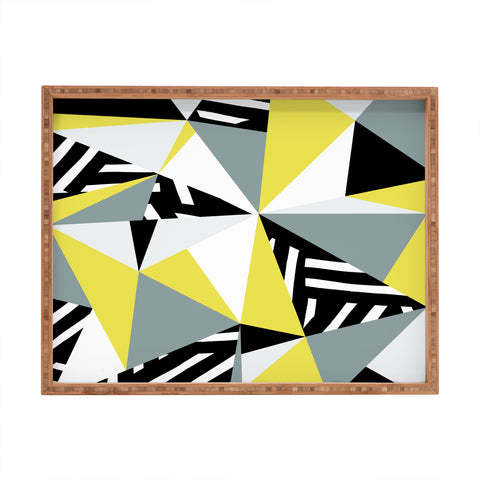 The Old Art Studio Modern Geometric 45 Yellow Rectangular Tray