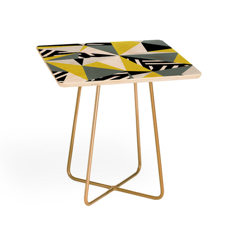 The Old Art Studio Modern Geometric 45 Yellow Side Table