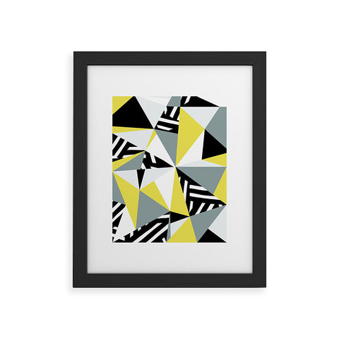 The Old Art Studio Modern Geometric 45 Yellow Framed Art Print