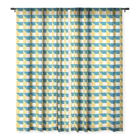 The Old Art Studio Modern Geometric 51 Sheer Window Curtain