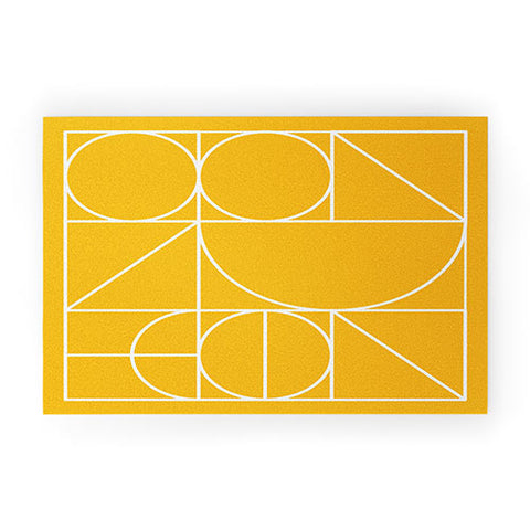 The Old Art Studio Modern Geometric 77 Yellow Welcome Mat