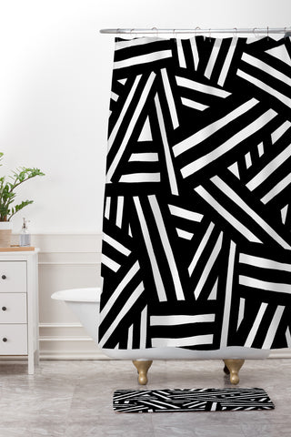 The Old Art Studio Monochrome 01 Shower Curtain And Mat