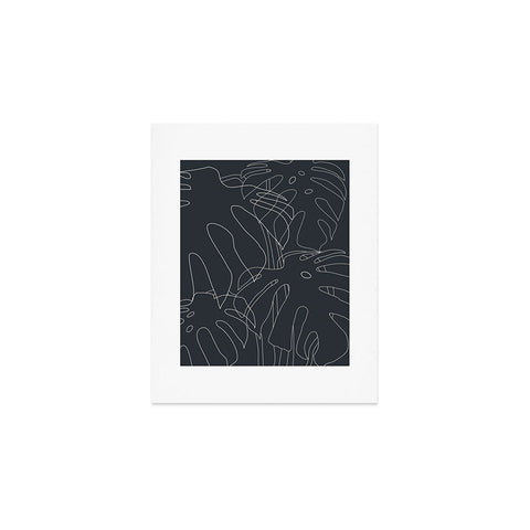 The Old Art Studio Monstera No2 Black Art Print
