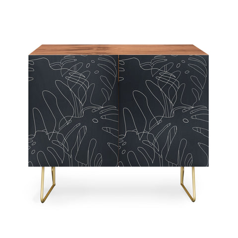 The Old Art Studio Monstera No2 Black Credenza