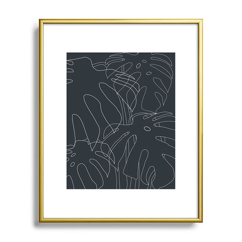 The Old Art Studio Monstera No2 Black Metal Framed Art Print