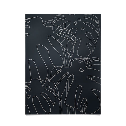 The Old Art Studio Monstera No2 Black Poster