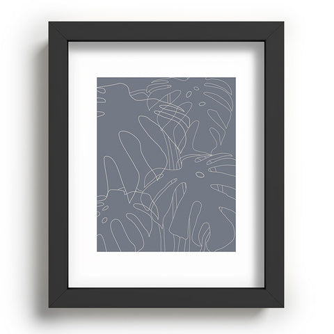 The Old Art Studio Monstera No2 Gray Recessed Framing Rectangle