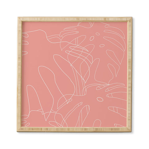 The Old Art Studio Monstera No2 Pink Framed Wall Art