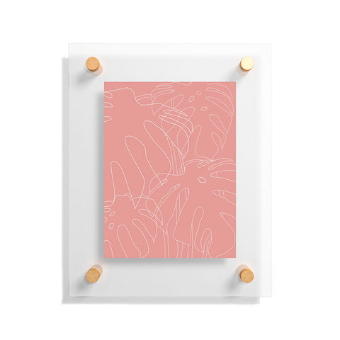 The Old Art Studio Monstera No2 Pink Floating Acrylic Print