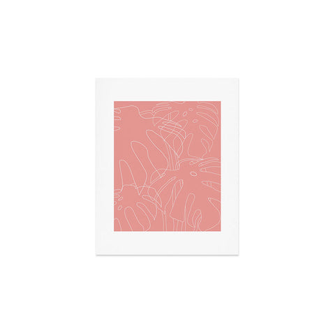 The Old Art Studio Monstera No2 Pink Art Print