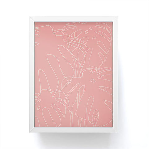 The Old Art Studio Monstera No2 Pink Framed Mini Art Print