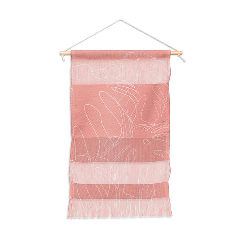 The Old Art Studio Monstera No2 Pink Wall Hanging Portrait