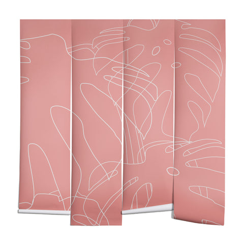 The Old Art Studio Monstera No2 Pink Wall Mural
