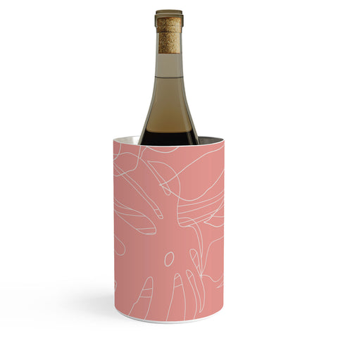 The Old Art Studio Monstera No2 Pink Wine Chiller