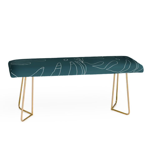 The Old Art Studio Monstera No2 Teal Bench