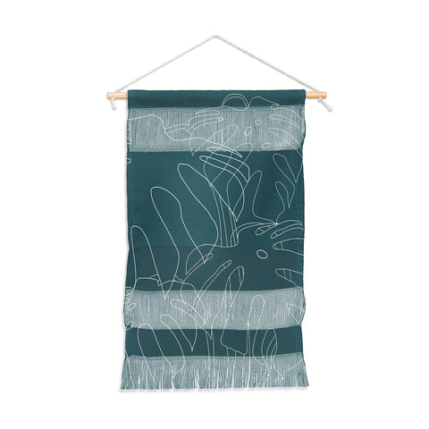 The Old Art Studio Monstera No2 Teal Wall Hanging Portrait