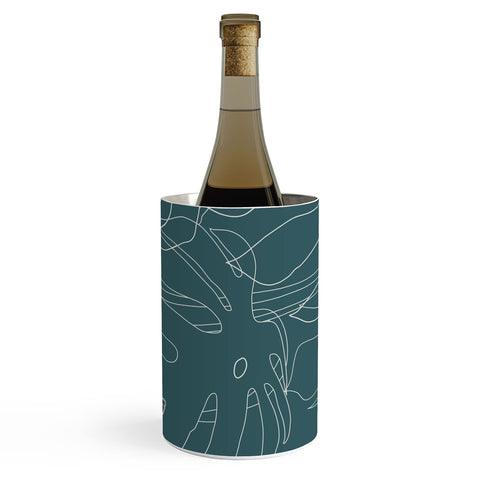 The Old Art Studio Monstera No2 Teal Wine Chiller