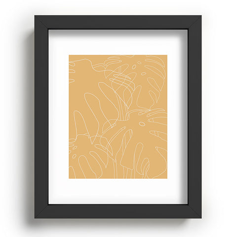 The Old Art Studio Monstera No2 Yellow Recessed Framing Rectangle